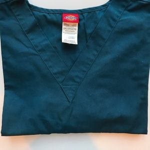 Dickies 2XL Scrub Top Teal Blue